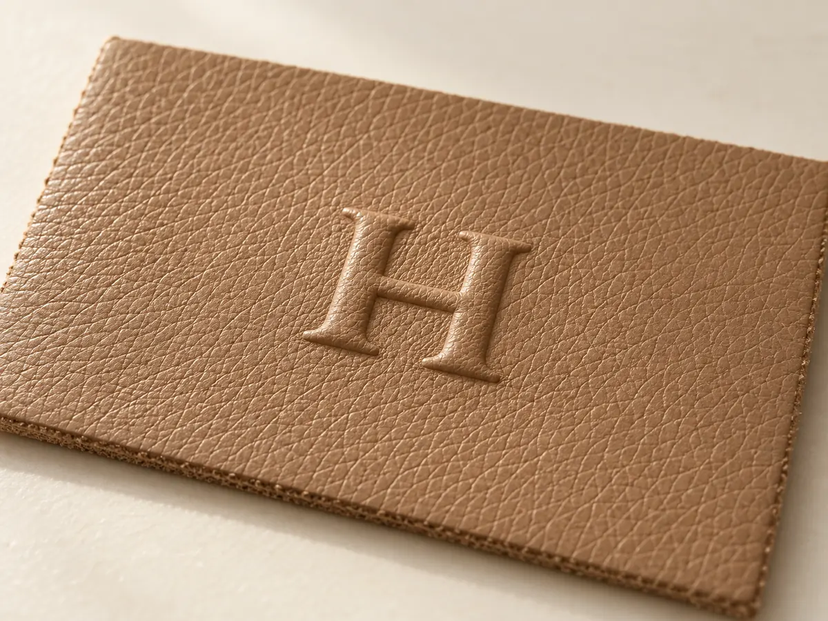 Embossed Logos application detail showing raised effect
