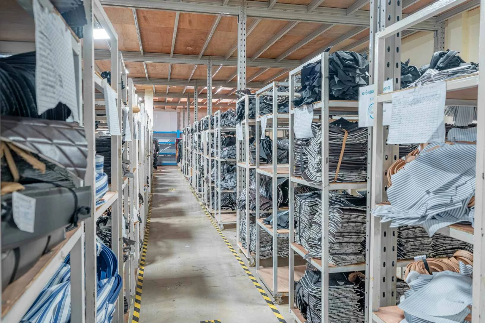 Neat leather raw material warehouse at Cambodia facility